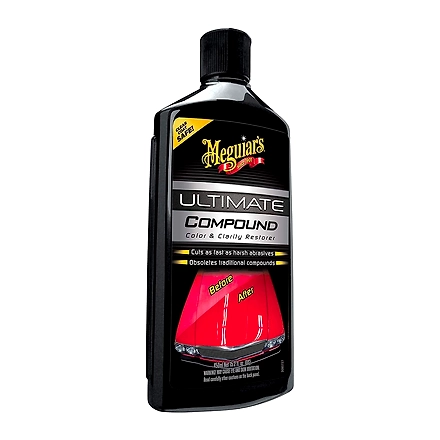 Meguiar's Ultimate Compound, Restore Color &amp; Clarity, Clear-coat finish, Removing swirl marks &amp; scratches, Polish, Rich Shine, Safe on paint (450ml, Pack of 1)-meguiarsultimatecompound