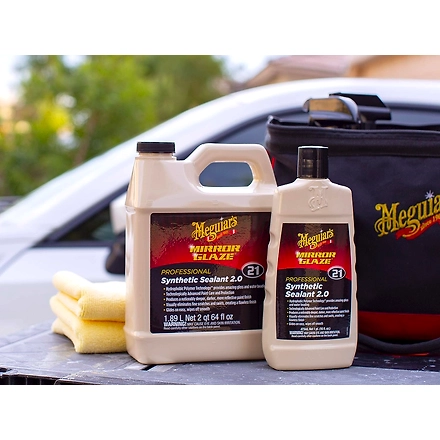MEGUIAR'S Mirror Glaze Professional Synthetic Sealant 2.0 Hydrophobic Polymer Technology Advanced Car Paint Care Long Lasting Gloss Water Beading-1