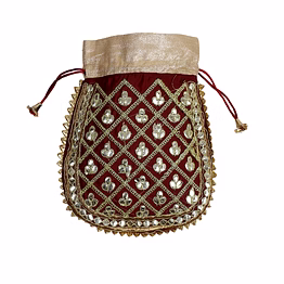 a kool kraft -gotta patti traditional silk potli bag | festival | function | celebration | gift