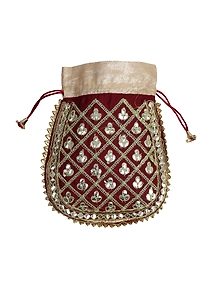 A Kool Kraft -Gotta Patti Traditional Silk Potli Bag | Festival | Function | Celebration | Gift