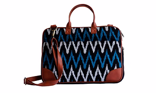 A KOOL KRAFT- Men and Women|Faux Leather|Cotton Fabric|Laptop Messenger Handbag|Size 15X11.5X3 inches|Tablets|I-Pad|Office|Travel|Professionals|Working|Detachable Shoulder Strap|Zig-Zag Print