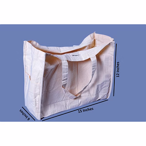 A KOOL KRAFT Reusable Heavy Cotton Natural Shopping 8 Pockets Carry Travel Utility Multi Purpose Bag for Home Kitchen Products Vegetables Fruit Grocery Size 15X12X6 Inches