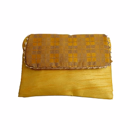 a kool kraft women trendy and stylish fancy silk clutch with brocade fabric flap | size 8.5x6 inches | gift | marriage | festival | function