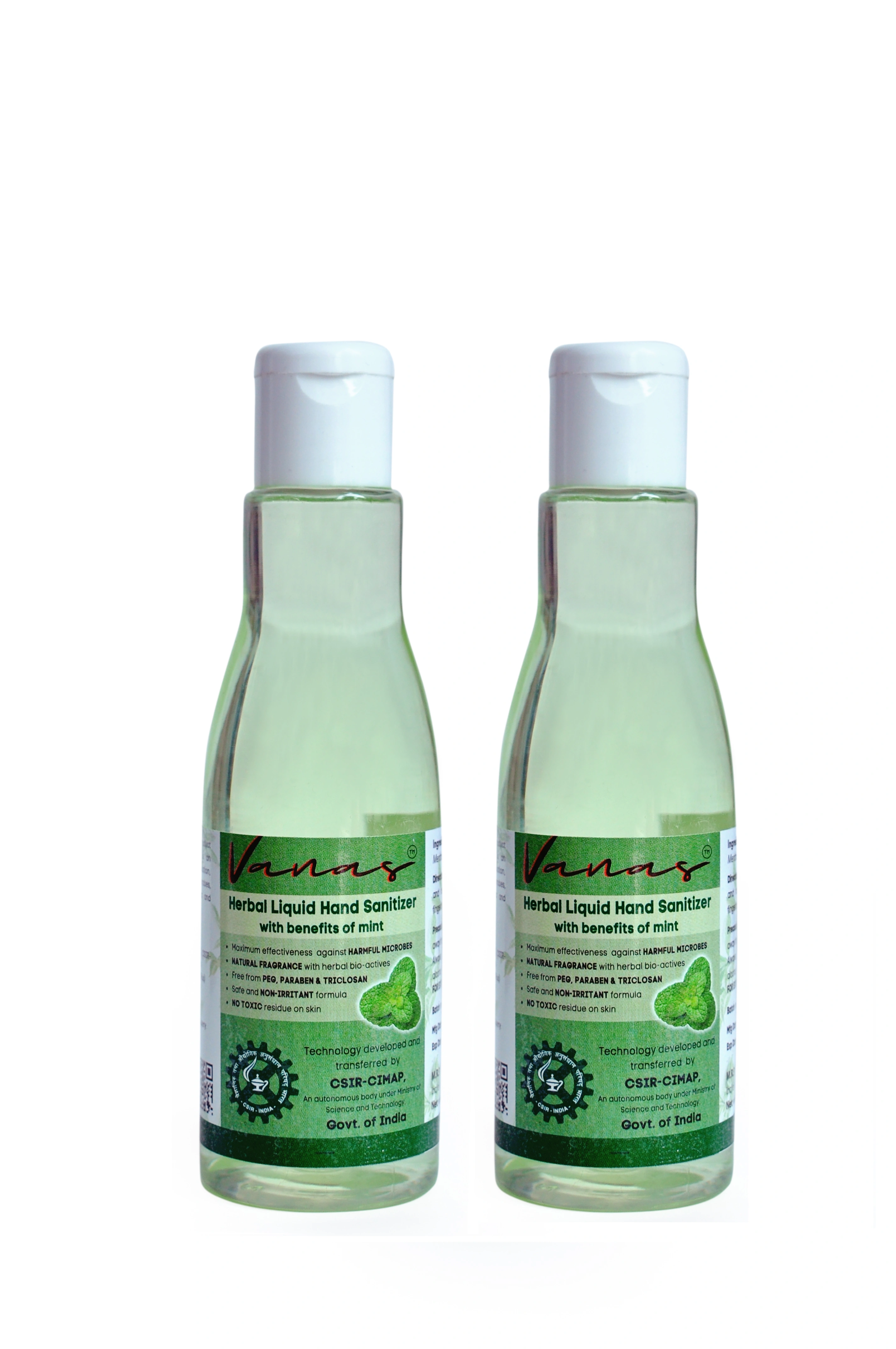 Vanas Herbal Liquid Hand Sanitizer 100ml (Pack of 2 -Fliptop)-10721482