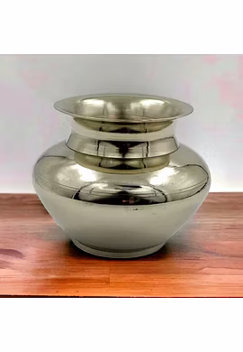 Brass Lota Kalash in Silver Look