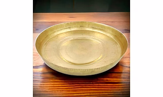 Brass Parat Thali in Golden Look