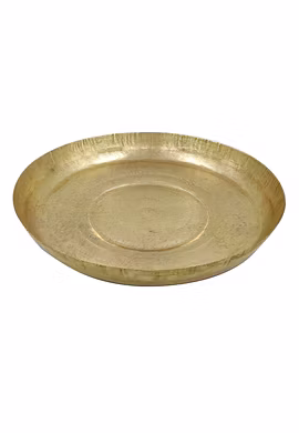 Brass Parat Thali in Golden Look
