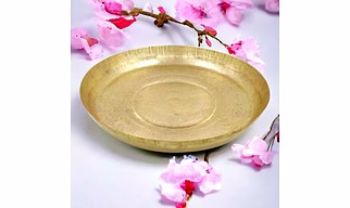 Brass Parat Thali in Golden Look