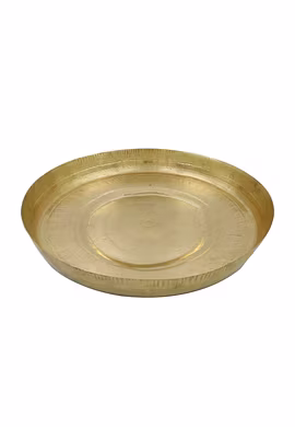 Brass Parat Thali in Golden Look