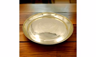 Brass Golden Silver Touch Purvi Parat Thali 14 in 850 gm