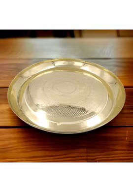 Brass Golden Silver Touch Purvi Parat Thali 14 in 850 gm