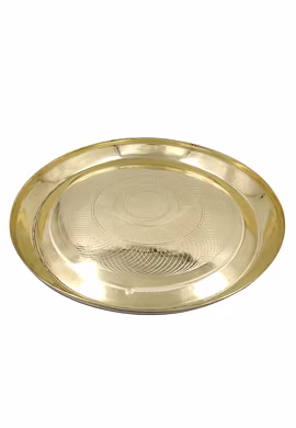 Brass Golden Silver Touch Purvi Parat Thali 14 in 850 gm