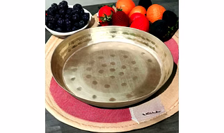 Brass Golden Rajgadhi Thali 12 in 750 gm