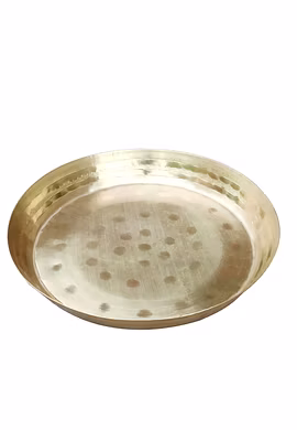 Brass Golden Rajgadhi Thali 12 in 750 gm