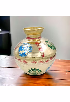 Brass Champa Kalash in Golden Look