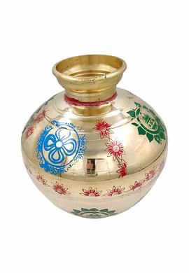 Brass Champa Kalash in Golden Look