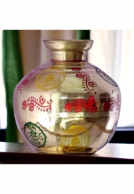 Brass Champa Kalash in Golden Look