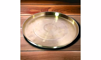 Brass Big Parat Thali in Golden Look