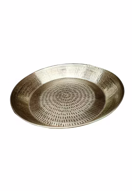 Brass Golden Punjabi Parat Thali 12 in 1.5 kg