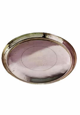 Brass Golden Purvi Parat Thali 16 in 1.2 kg