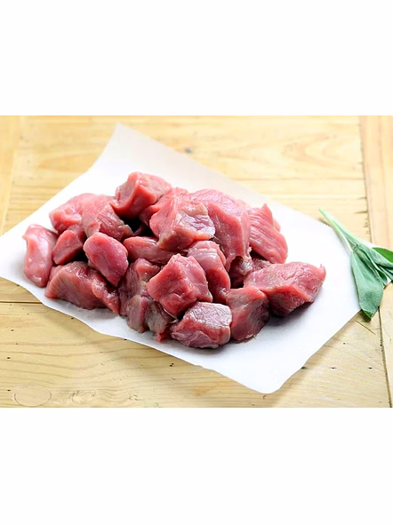Premium Pork Shoulder Meat Cubes - Juicy &amp; Flavorful Cut for Gourmet Delights - 500 gm-1-1