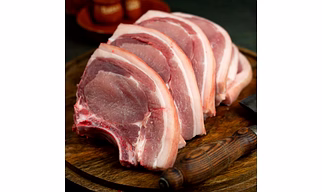 Premium Pork Chops with Skin (Rind on) - 500 gm