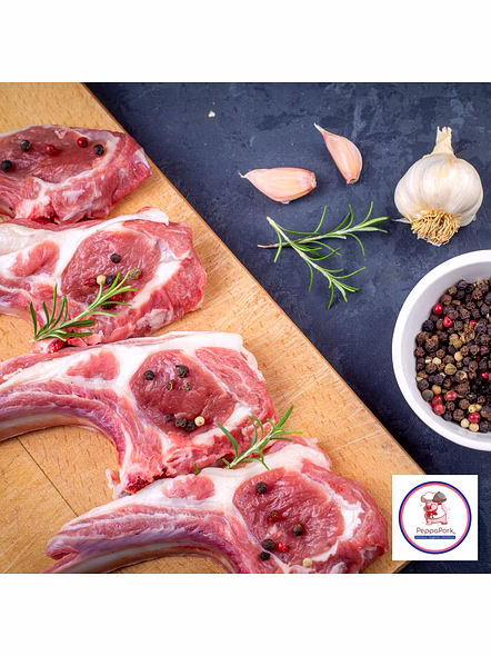 Premium Pork Chops with Skin (Rind on) - 500 gm