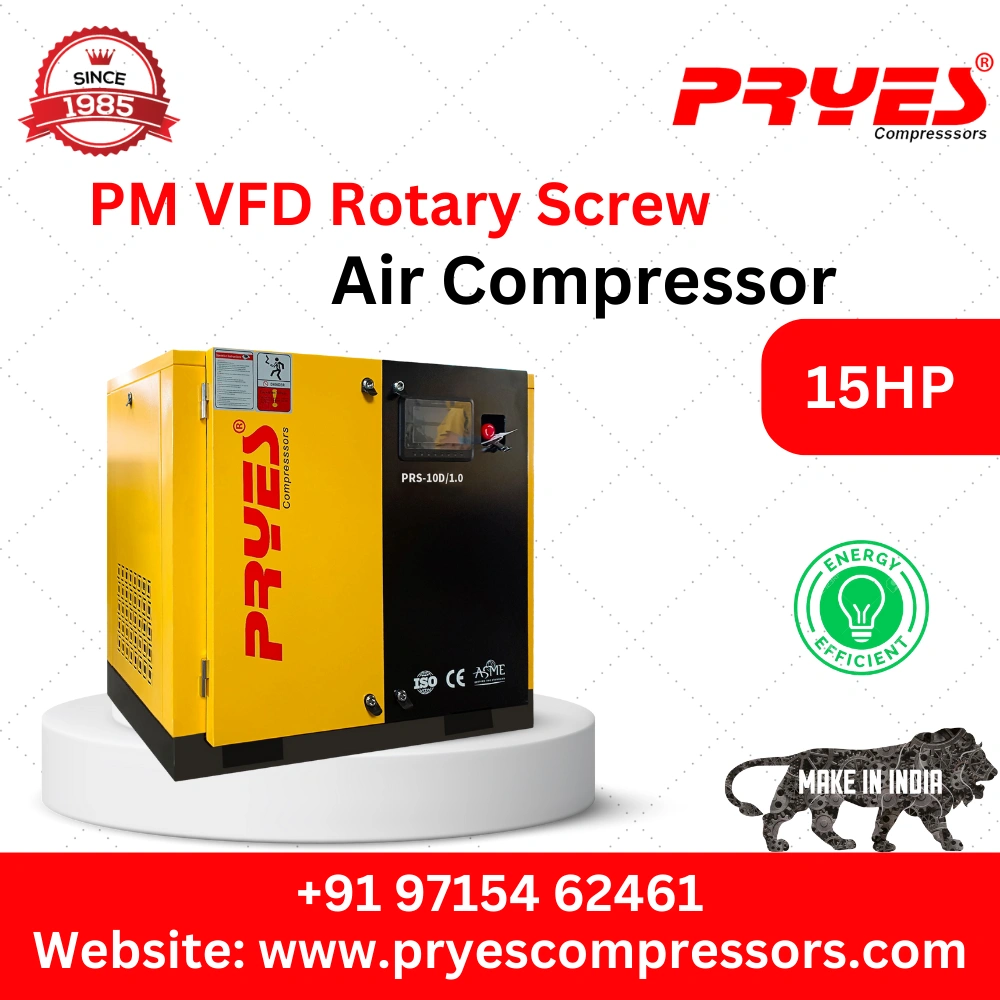 15HP PM VFD SCREW AIR COMPRESSOR-YELLOW-5