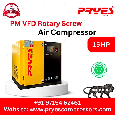 PRYES 15HP PM VFD Screw Air Compressor - Industrial Efficiency and Reliability