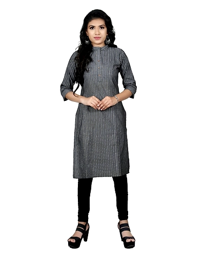 Gray Golden Lining Kurti-3