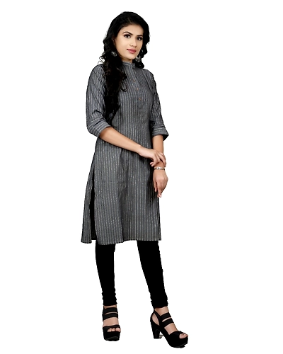 Gray Golden Lining Kurti-1