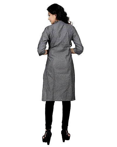 Gray Golden Lining Kurti-2