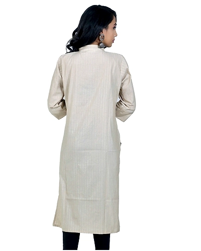 Grayish Pink Golden Lining Kurti-2