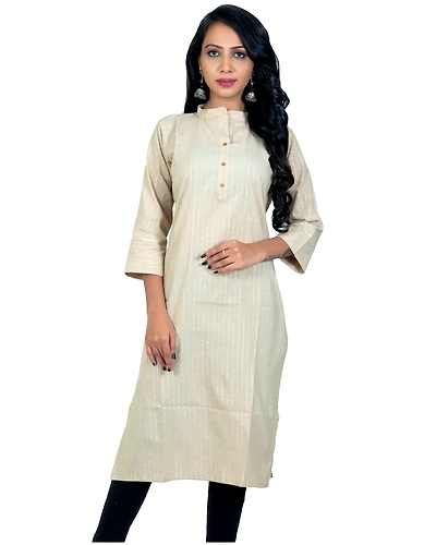 Grayish Pink Golden Lining Kurti-3