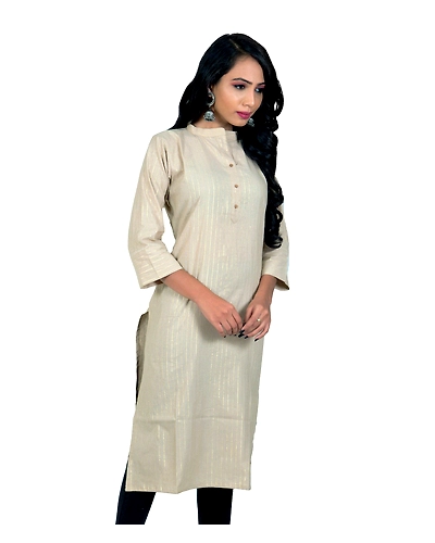 Grayish Pink Golden Lining Kurti-1