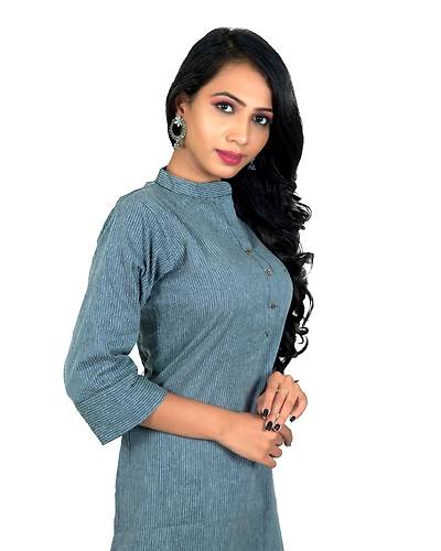Blue Lining Kurti-10662484