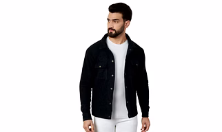 Men’s Black Shacket With Two Patch Pocket