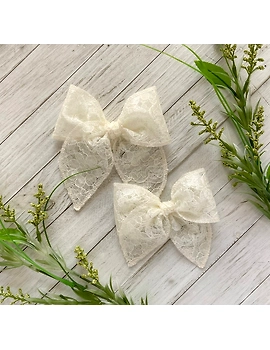 handmade Ivory hair bows…-1-sm