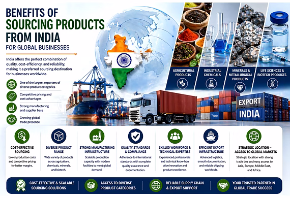 India-focused global sourcing and export logistics scene for international business supply chains