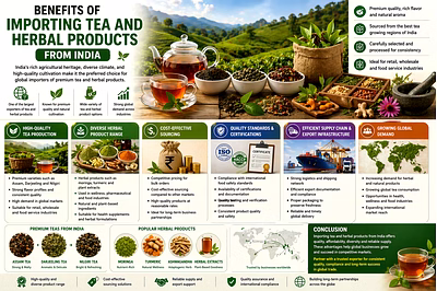 Premium Indian tea and herbal export products prepared for global sourcing and international trade