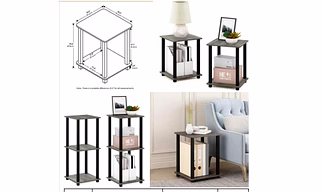 2 x 2 Tier End Table