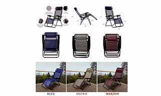 FOLDING RECLINER CHAIR-BLUE
