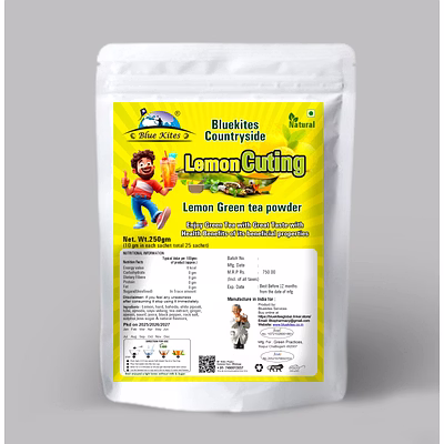 bluekites countryside natural lemon green tea powder drink - 25 sachets