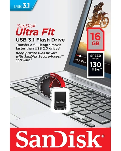 16 GB Western Digital San disk Fit SDCZ430-016G-I35 USB 3.1 Black 3 Yrs. warranty-5