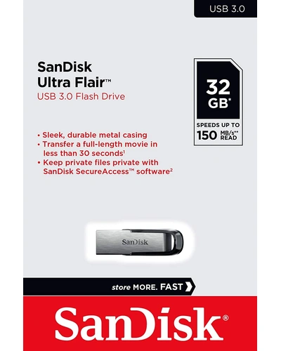 32 GB Western Digital San disk Ultra Flair SDCZ73-032G-I35 USB 3.0 Silver. Metal Finish  3yrs warranty-5