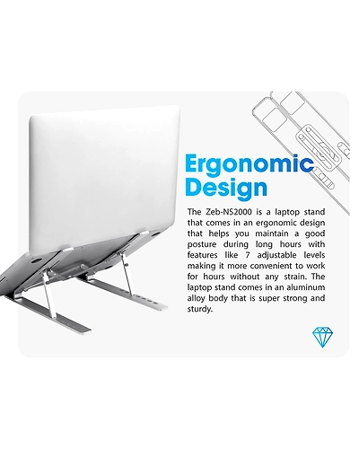 A31-NS2000 ZEBRONICS LAPTOP STAND     (DARK GRAY AND SILVER)-2