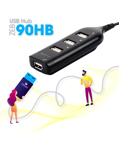 90HB ZEBRONICS USB HUB-1