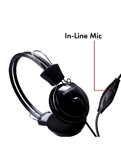 H- ZEBRONICS MM HEADPHONE W/MIC AND VOL ( PLEASANT IT )-4