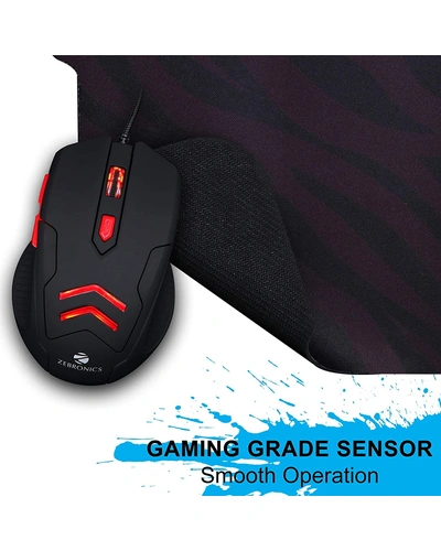MS-ZEBRONICS OPTICAL USB GAMING MOUSE WITH MOUSPAD (FEATHER)-1