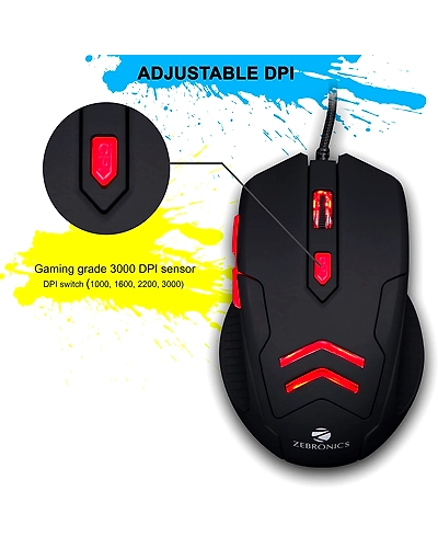 MS-ZEBRONICS OPTICAL USB GAMING MOUSE WITH MOUSPAD (FEATHER)-4